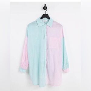 Topshop oversized stripe shirt